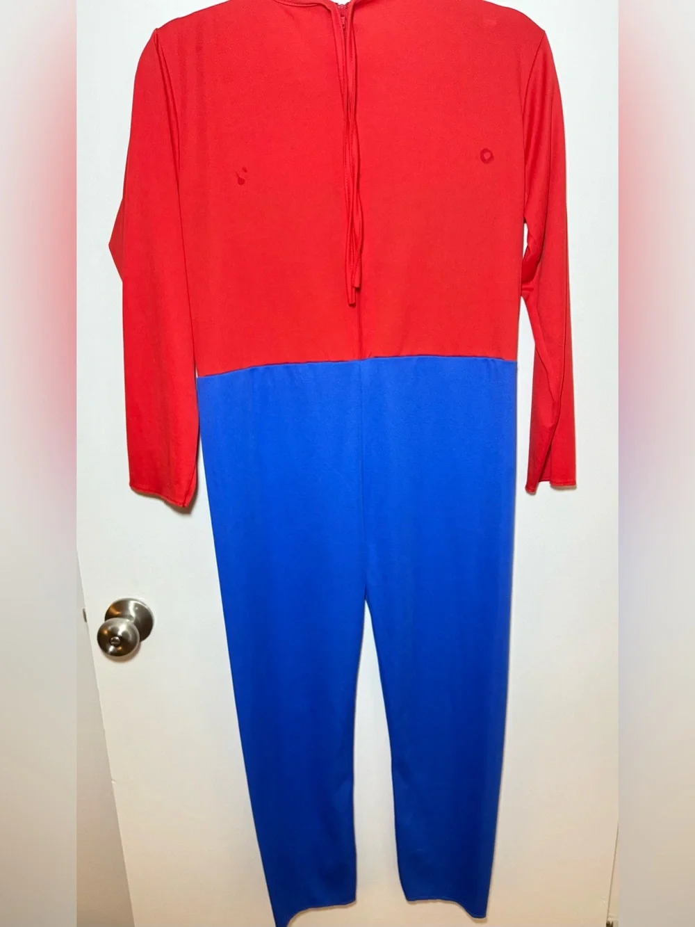 Super Mario Inspired Red Blue One Piece Kids Costume Stretch Jumpsuit Size XL